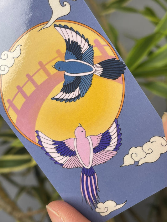 Magpies BookMark for Good Fortune, Luck, Love