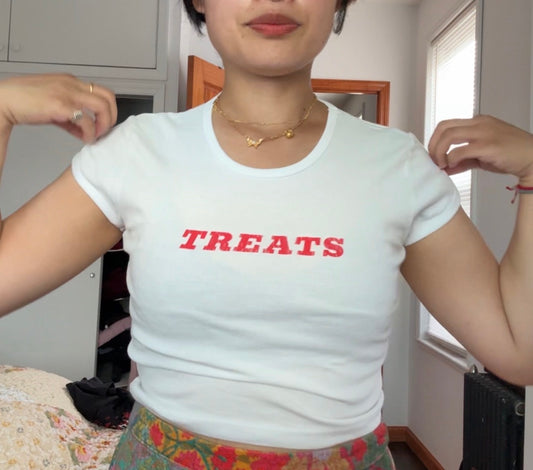 Cute "TREATS" Crop Shirt